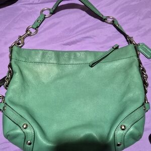Coach Mint Green Leather Shoulder Bag
